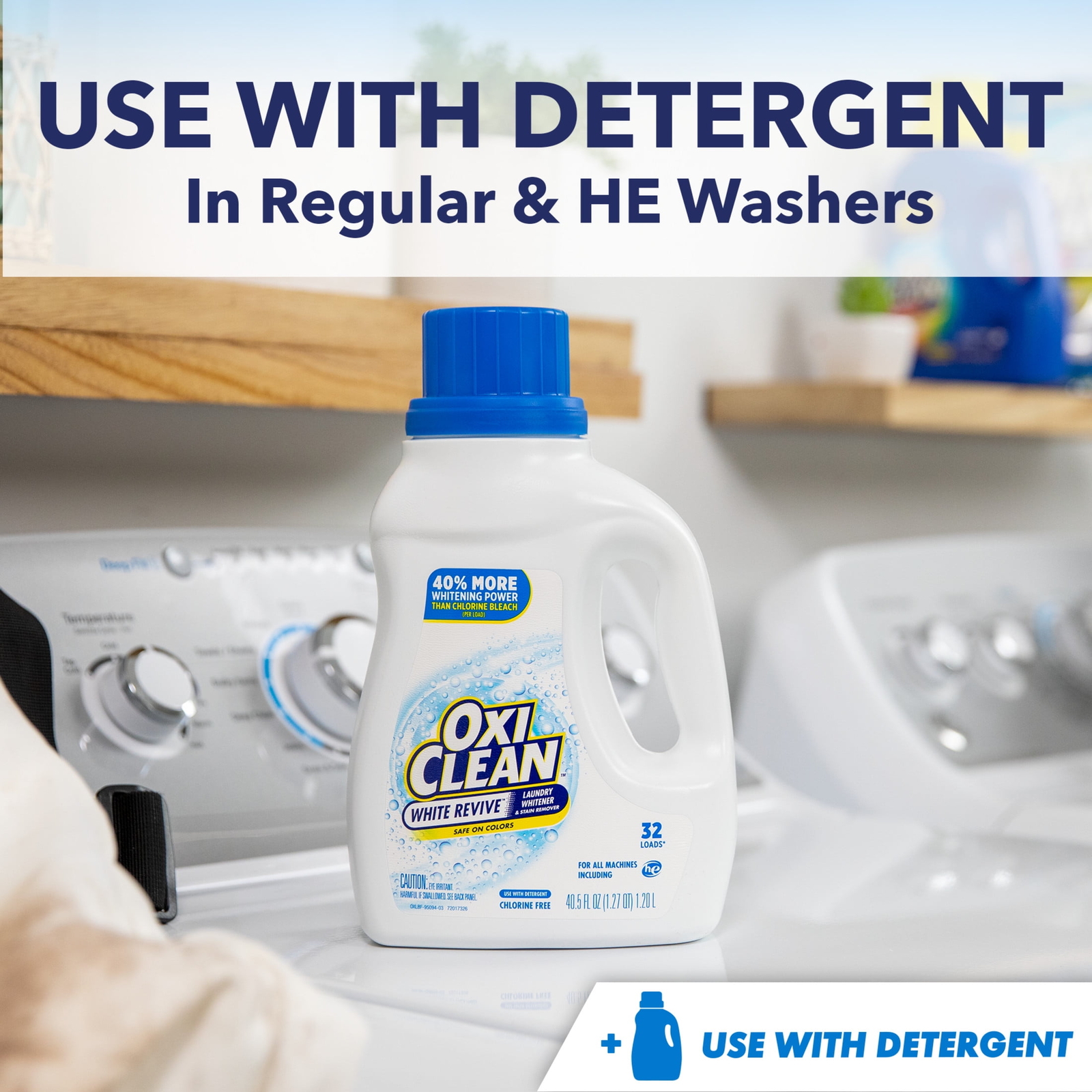 OxiClean White Revive Laundry Whitener and Laundry Stain Remover Liquid,66 fl oz