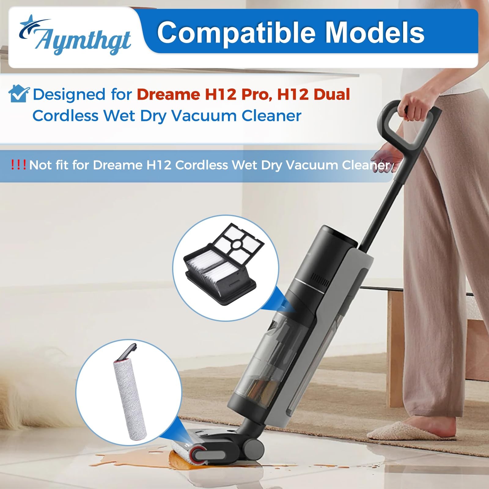H12 Pro Accessory Kit for Dreame H12 Pro, H12 Dual Cordless Wet Dry Vacuum Cl…