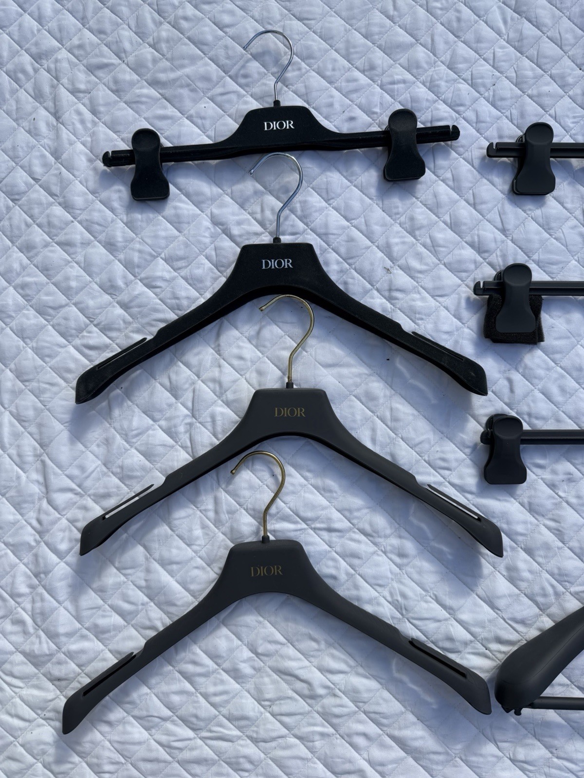 Lot Set Of 12x Dior Gray Hangers Langaplast Made In Italy 3 Different Styles