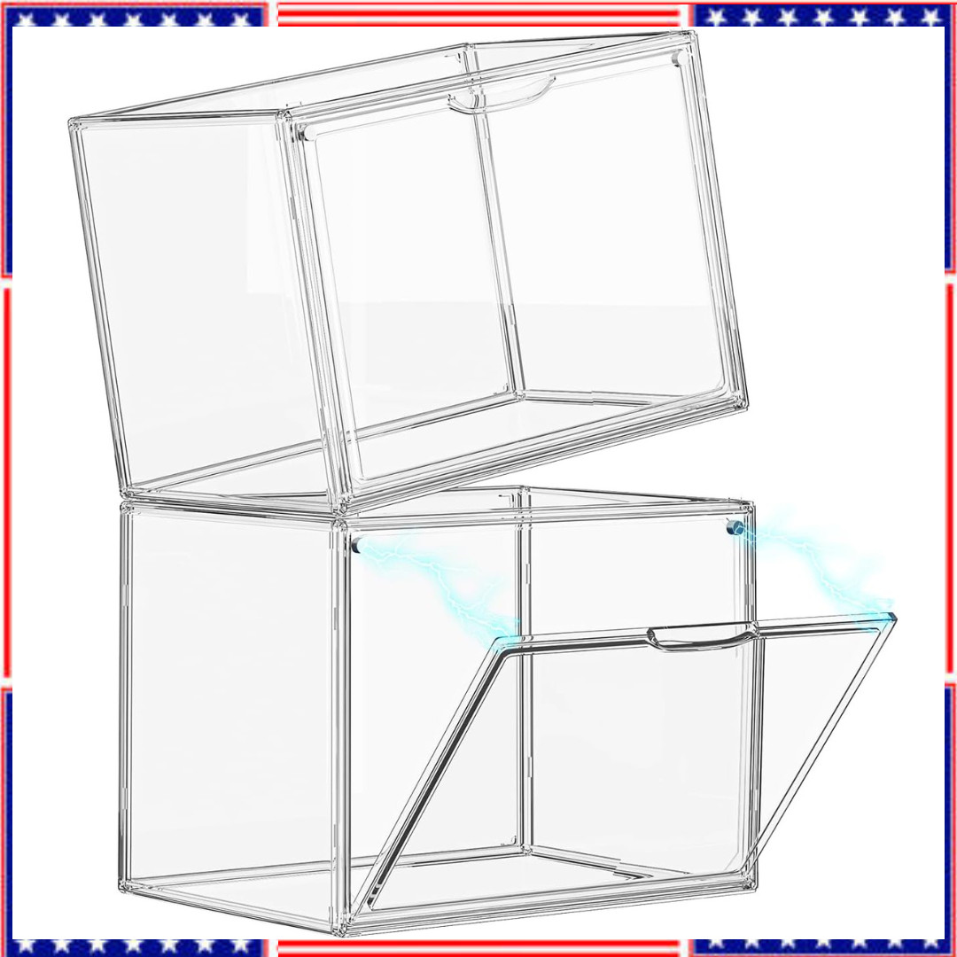 Clear Acrylic Display Case, Large Stackable Storage 1 Pack, X Large-Clear