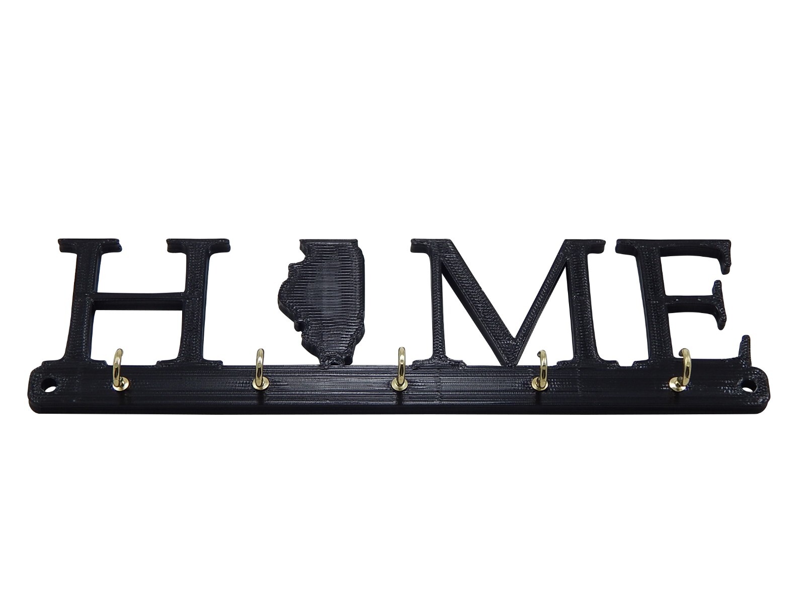 Illinois Home State Shape Key Holder Hanger Rack Housewarming Gift Wall Decor