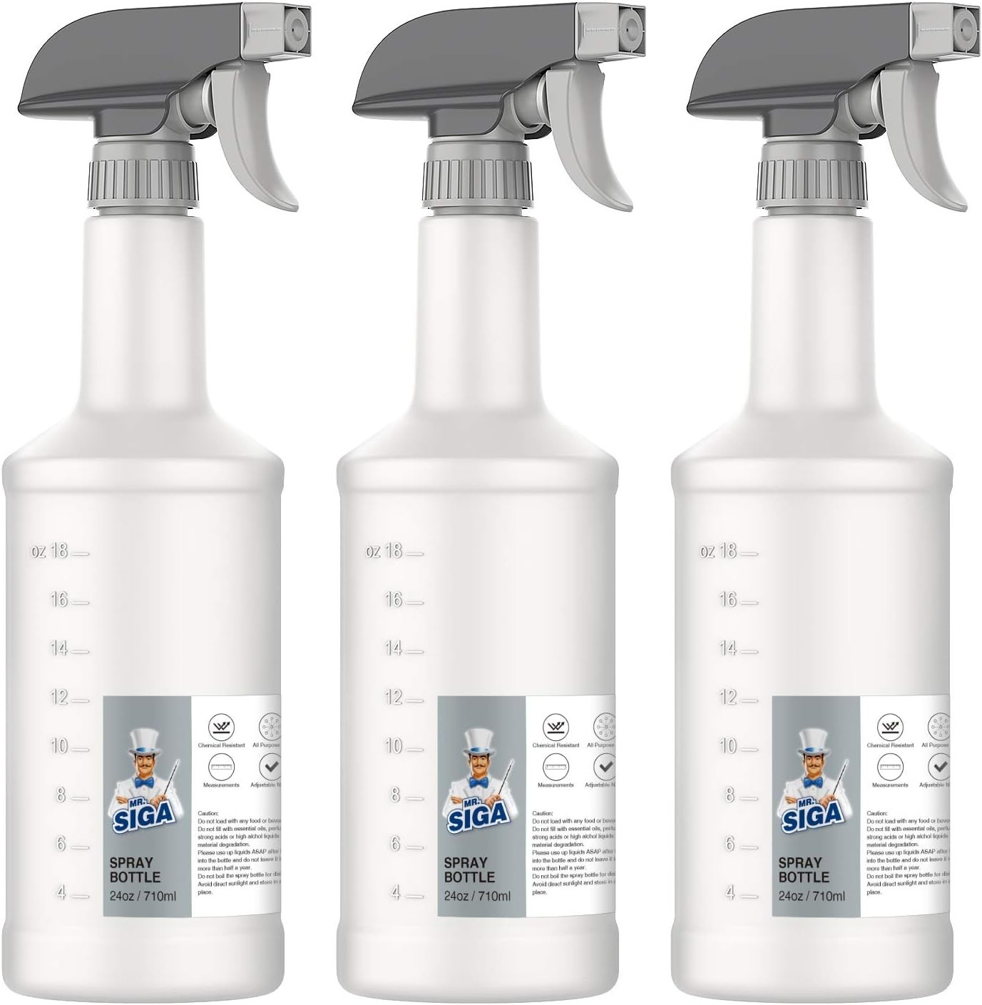 24 oz Empty Plastic Spray Bottles for Cleaning Solutions, Heavy Duty Househol…
