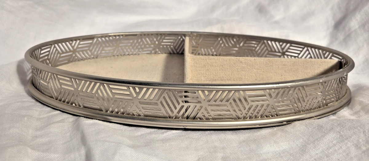 HUNTINGTON STORAGE AND ORGANIZATION TRAY/GEOMETRIC DESIGN, FABRIC LINED/FELTED