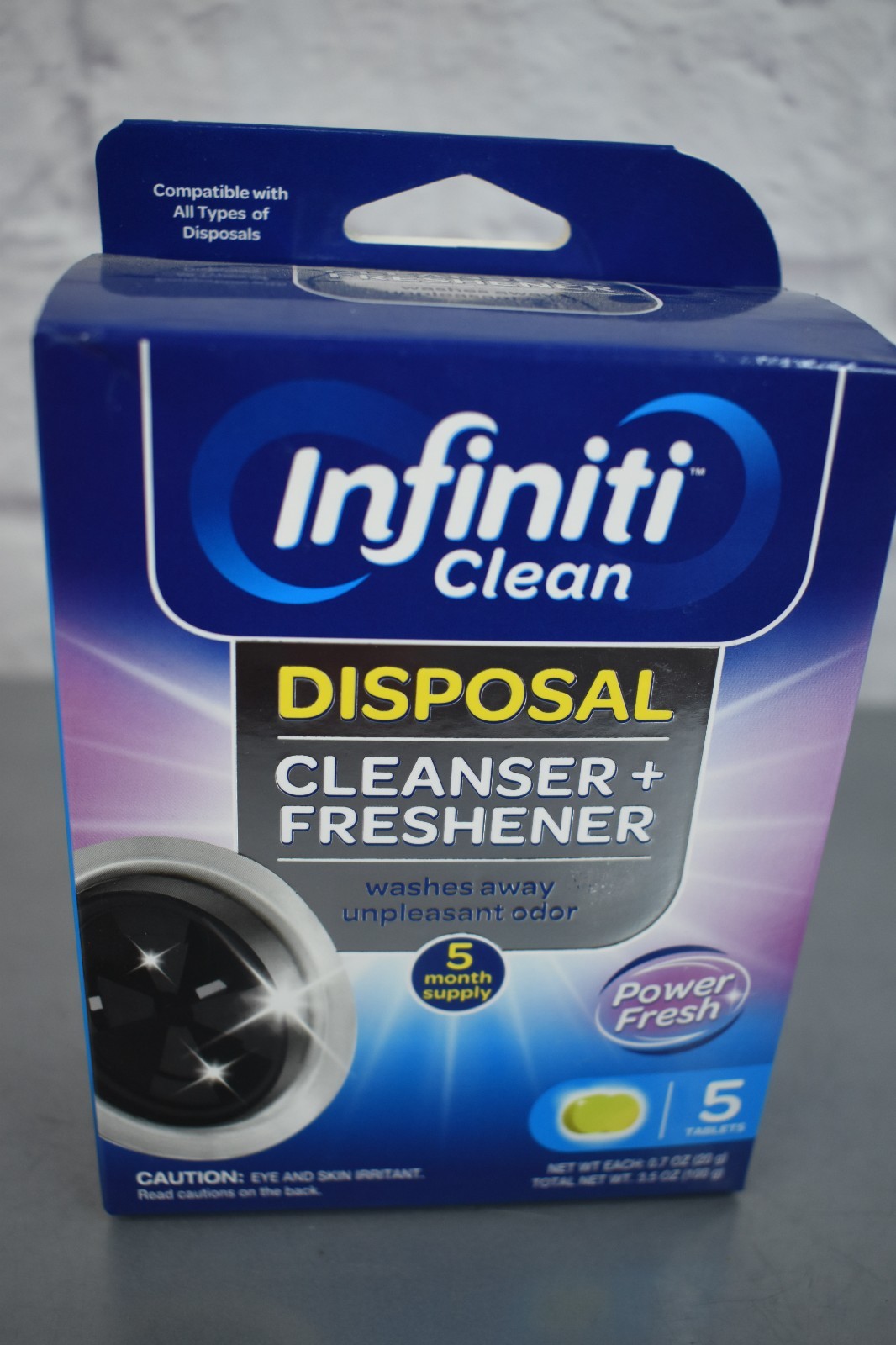Infiniti Clean Disposal Cleanser + Freshener 5 Tablets 3.5 oz NEW