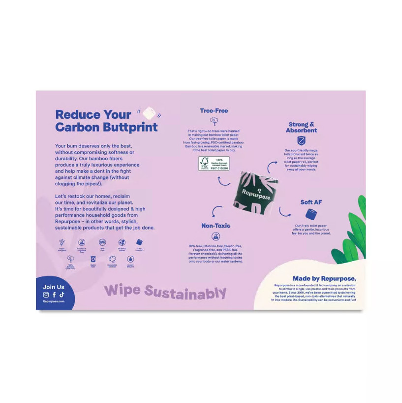 Repurpose Ultra Soft 3-Ply Bamboo Toilet Paper 12 count (pack of 2)