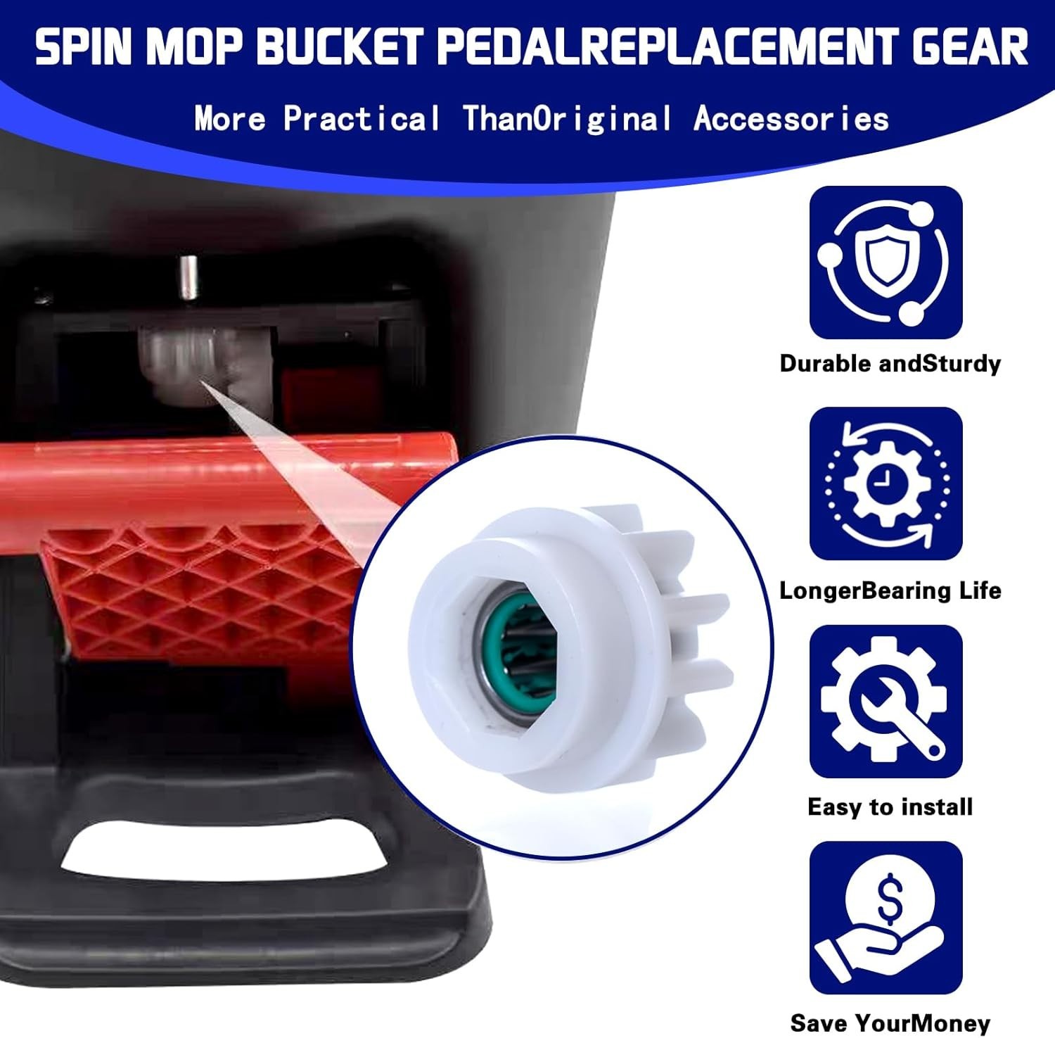 3 Pack Mop Bucket Pedal Bearings – Compatible with O-Cedar Systems