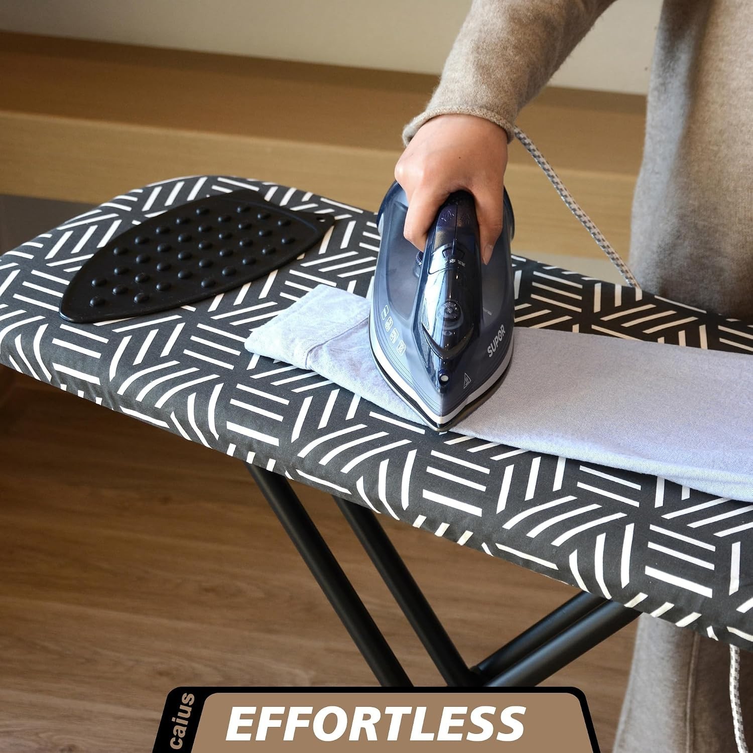 caius Ironing Board, Compact and Space Saver Full Size Ironing Board, Extra Wide