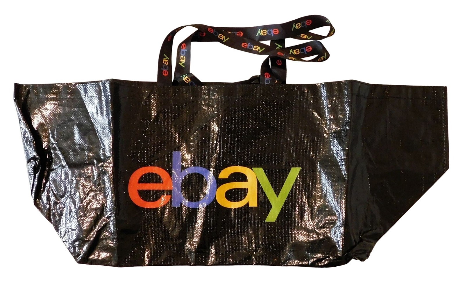 eBay Logo Branded Extra Large Tote Bag Oversized Foldable Ebayana Black Reusable