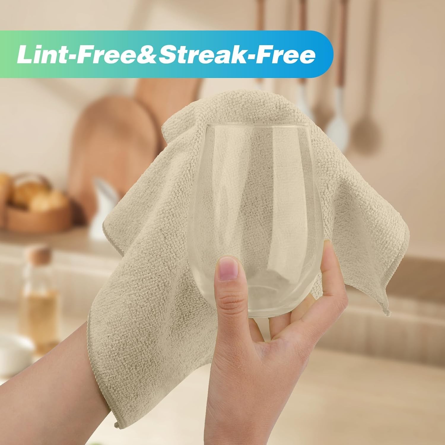 24 Pack Brown Microfiber Cleaning Cloth Absorbent Cleaning Rags Lint-Free Towels
