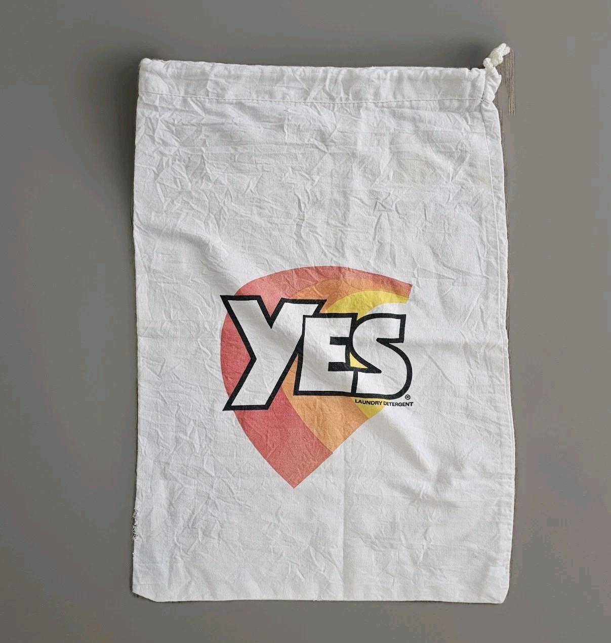 Vintage Yes Heavy Duty Laundry Detergent Canvas Laundry Bag Rare Hard To Find