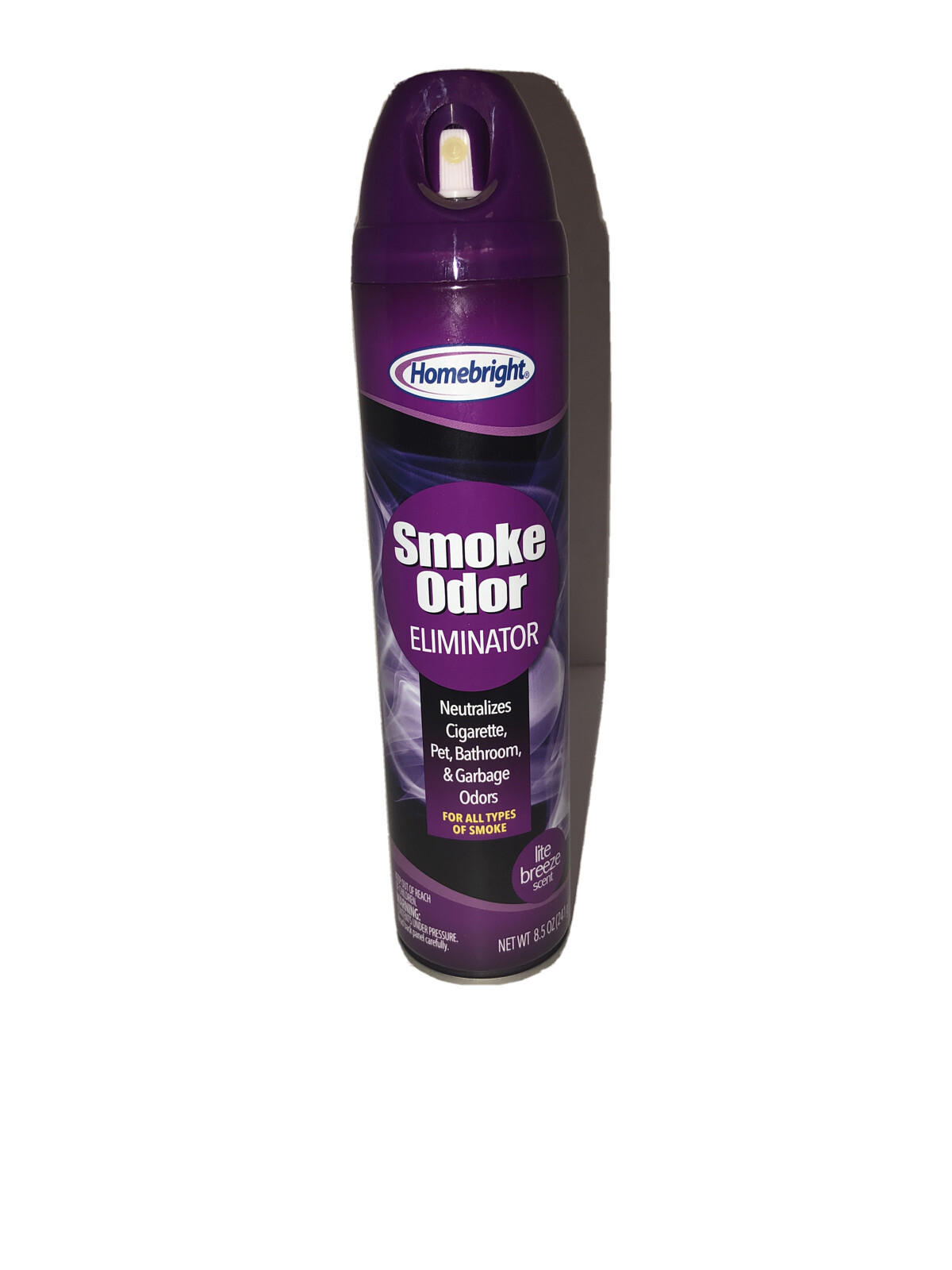 1 ea HomeBright Aerosol Air Freshener,Smoke Odor Eliminator-8.5 oz Lite Breeze