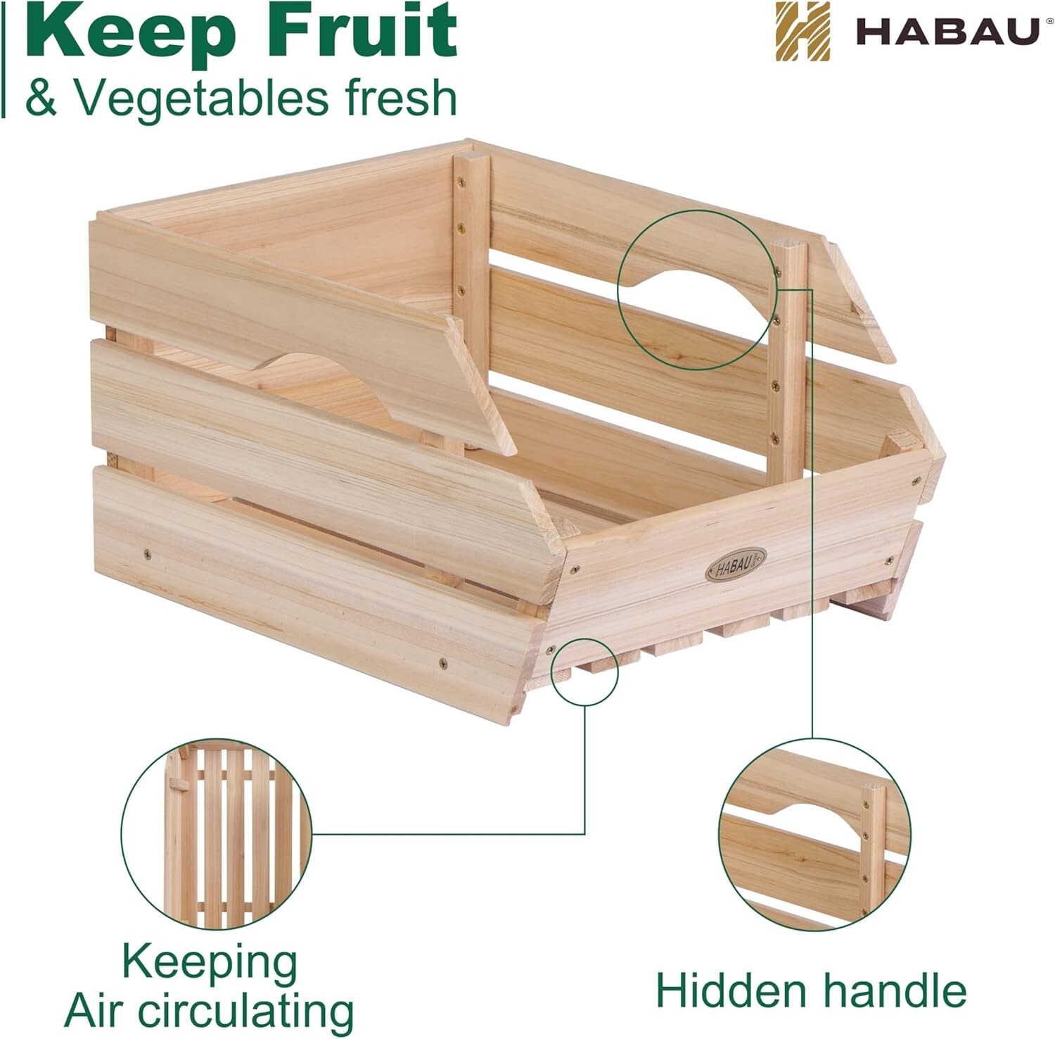 Durable Unfinished Stackable Baskets for Fruits and Vegetables – Set of 3