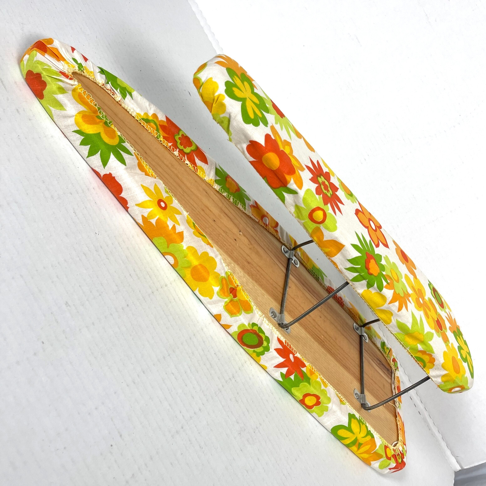 Mini Ironing Board Vtg Compact Combo Sleeveboard 23in Floral w/Bag USA French