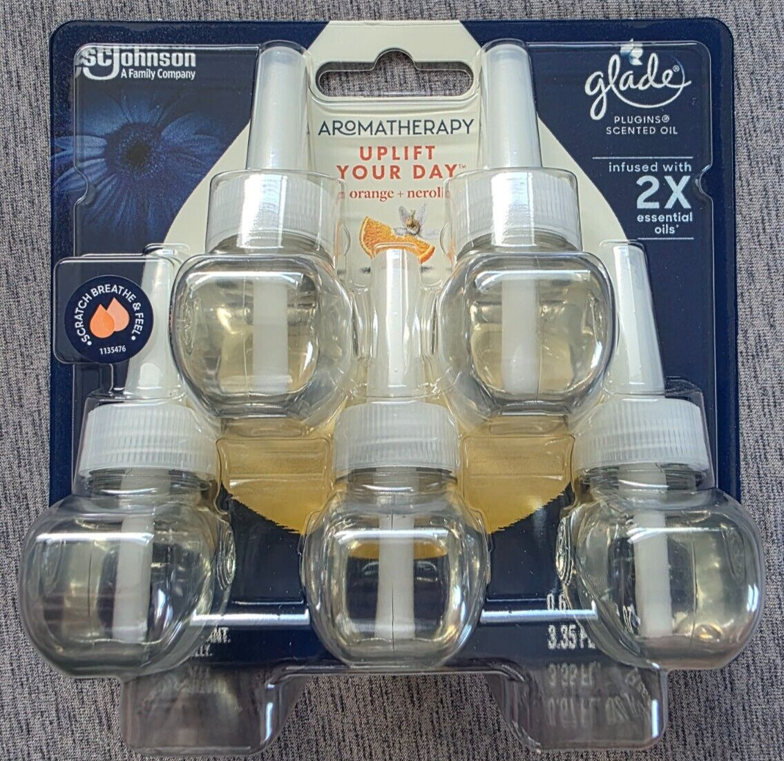 24 Glade Aromatherapy Oil Refills, Uplift Your Day ( Orange + Neroli ) Limited