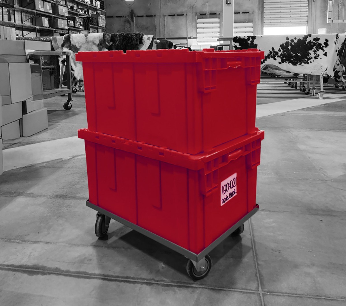 Durable Industrial Storage Tote Container Bin – Assorted Colors – 26 x 19 x 14″
