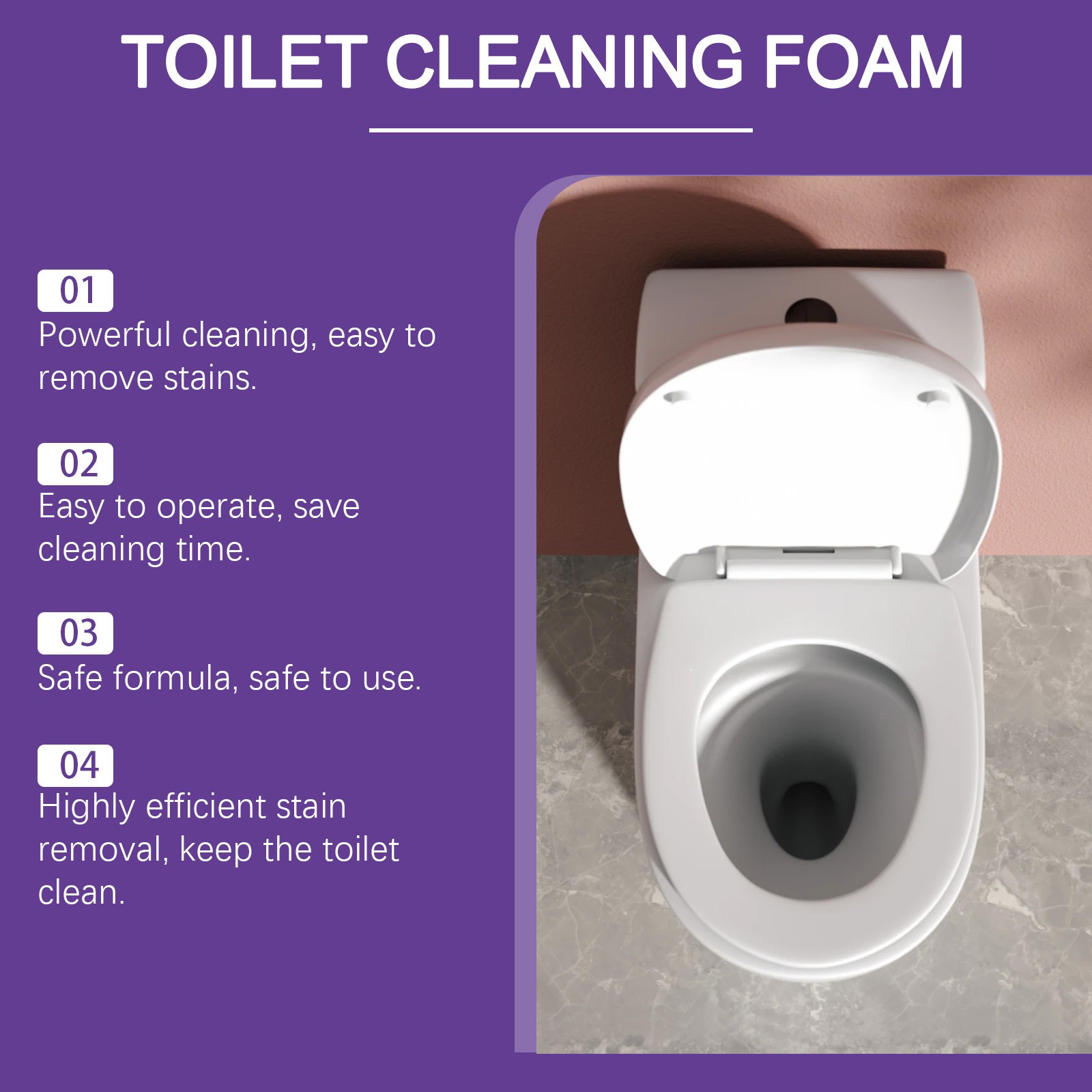 1~5 Bags Fizzclean Toilet Foam Cleaner, Toilet Cleaning Foam Insta-Action 100g