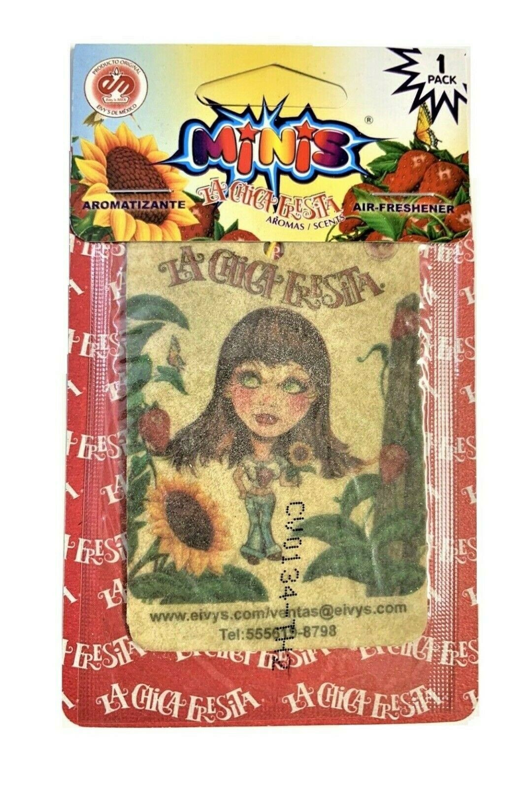 50 pack Mini LA Chica Fresita Car Air Freshener 🇲🇽 Essence Strawberry 🍓oem