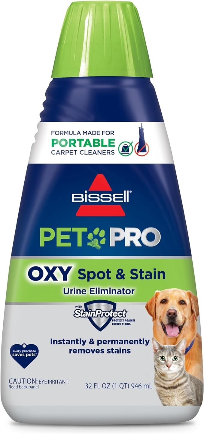Bissell® PET PRO OXY Spot & Stain Formula for Portable Carpet Cleaners, 32 Oz.,