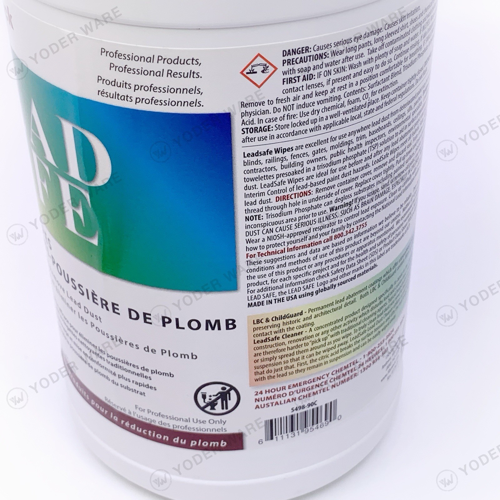 Fiberlock Lead Safe Dust Wipes 90 Count 5498-90C Controls & Removes Lead Dust