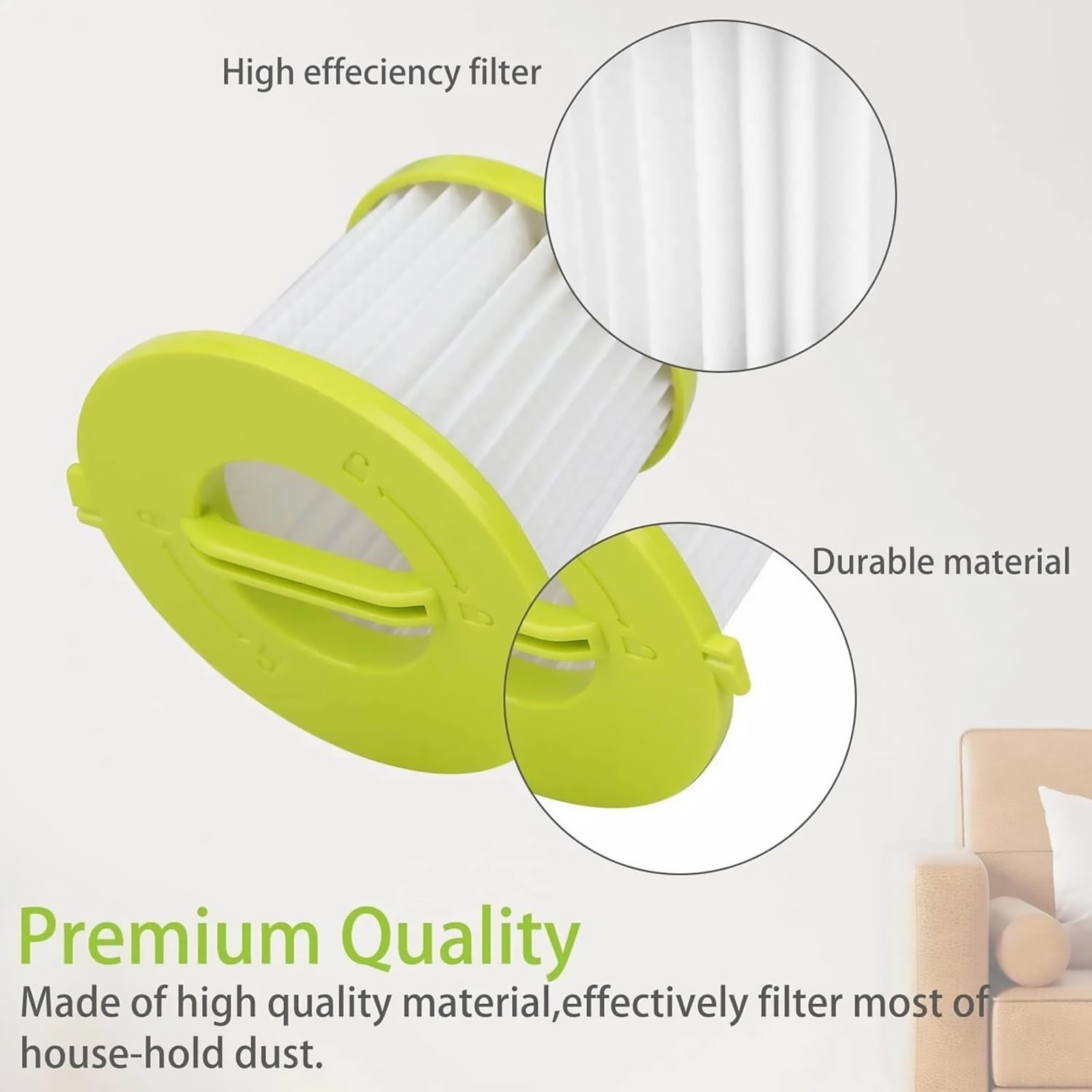 4 Pack Fine Dust Filter For Ryobi HART Hoover Hand Vacuum PCL700 PCL704 PCL705