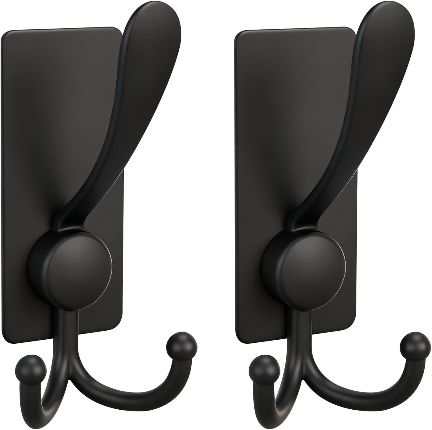 2 Pack Adhesive Hooks, 8Lb Stainless Steel Sticky Towel Hooks