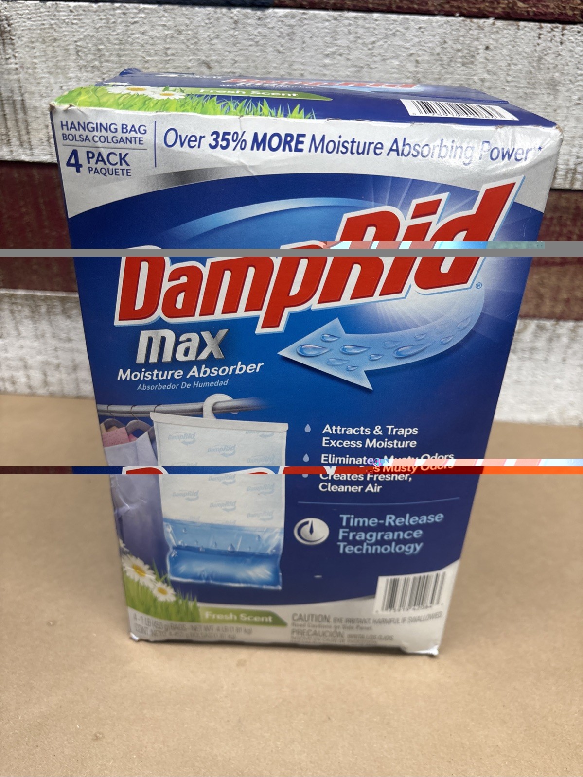 DampRid Max Moisture Absorber Fresh Scent Hanging Bag 4 pk-1lb. New & Sealed