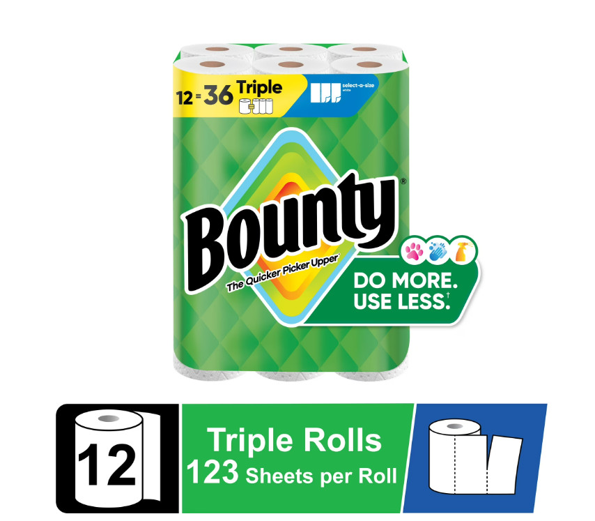 Select-A-Size White Paper Towels 12 Triple Rolls 123 Sheets Each