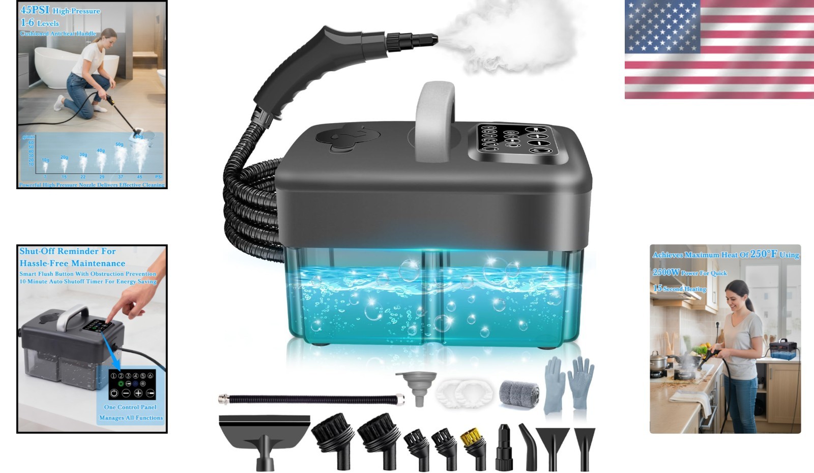 Handheld Steamer with 1600ML Tank – Fast, Efficient Cleaning for Home & Car