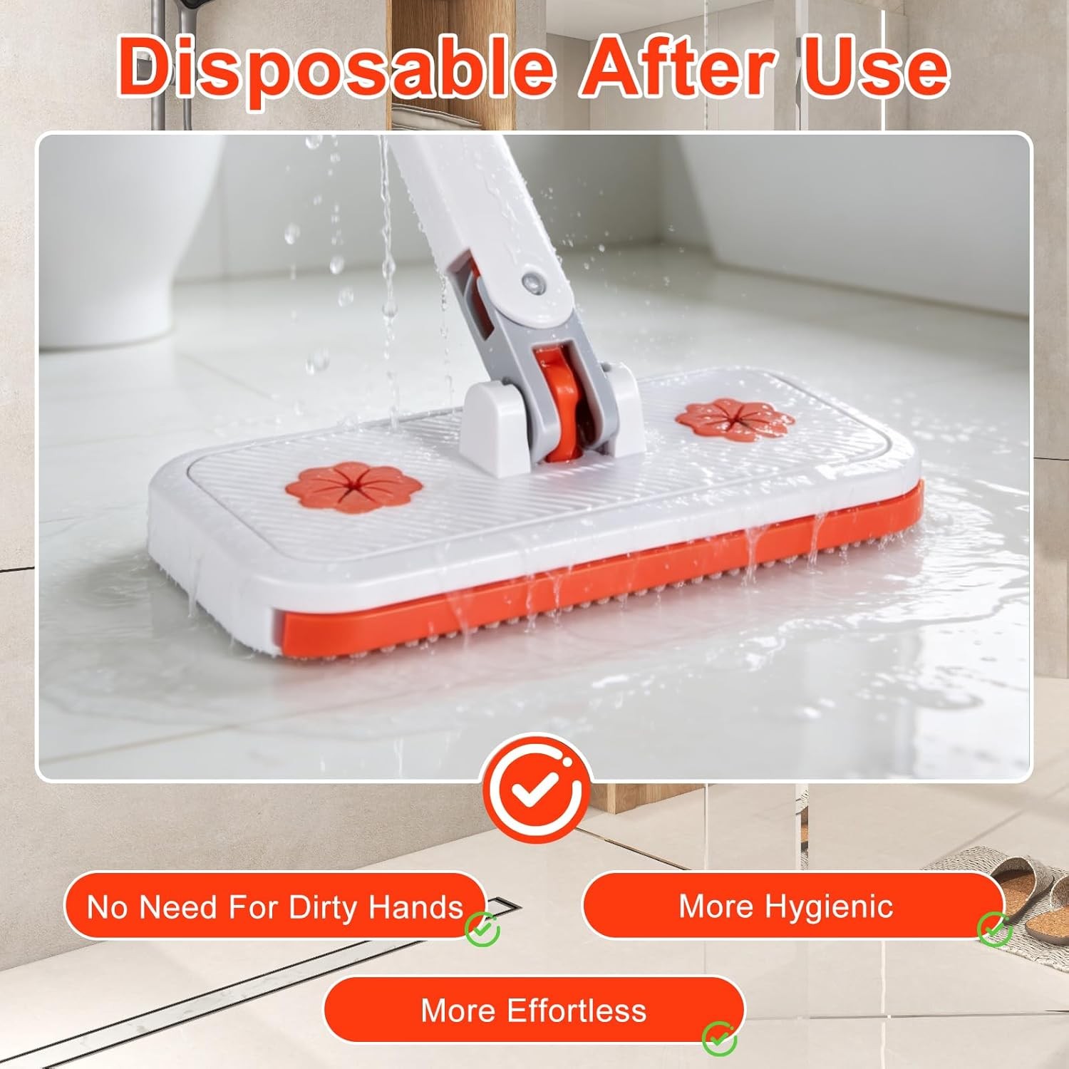 Snap Grip Mini Mop Set Lazy Mop Automatic Gripping Convenient Cloth Changing
