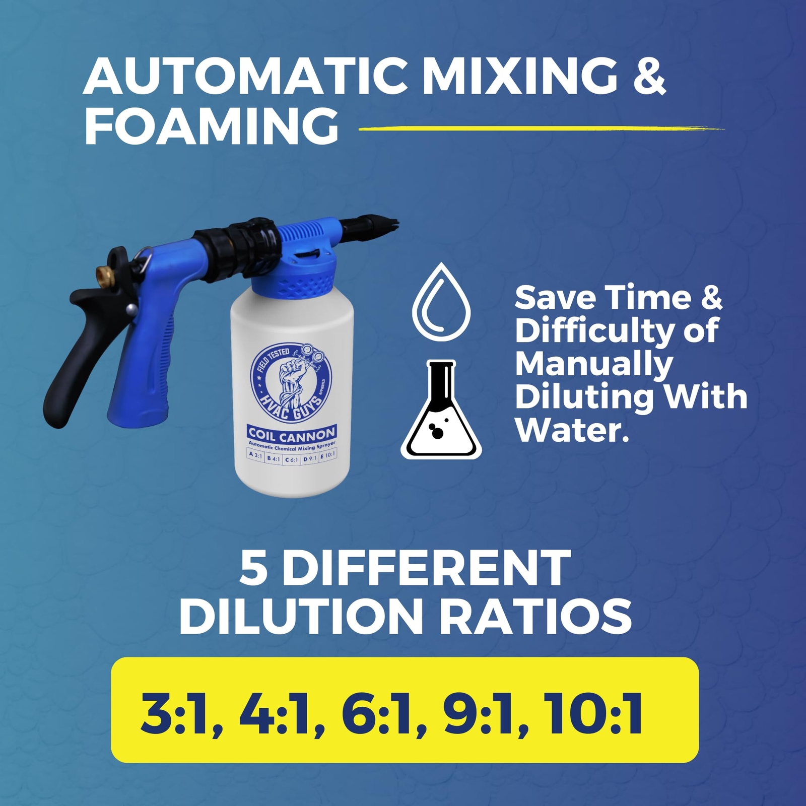 HVAC Guys Coil Cannon Cleaner Mixing Sprayer for Air Conditioner and