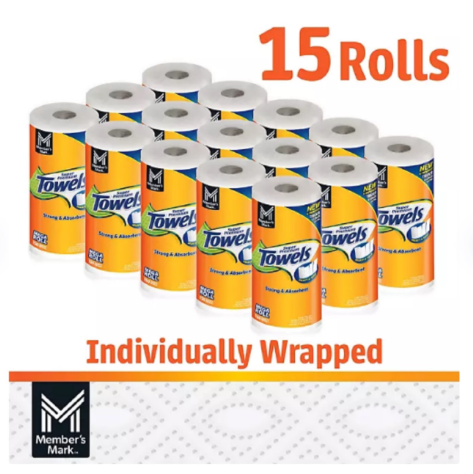 Member’s Mark Select & Tear 2-Ply Paper Towel 15 rolls, 150 sheets/roll