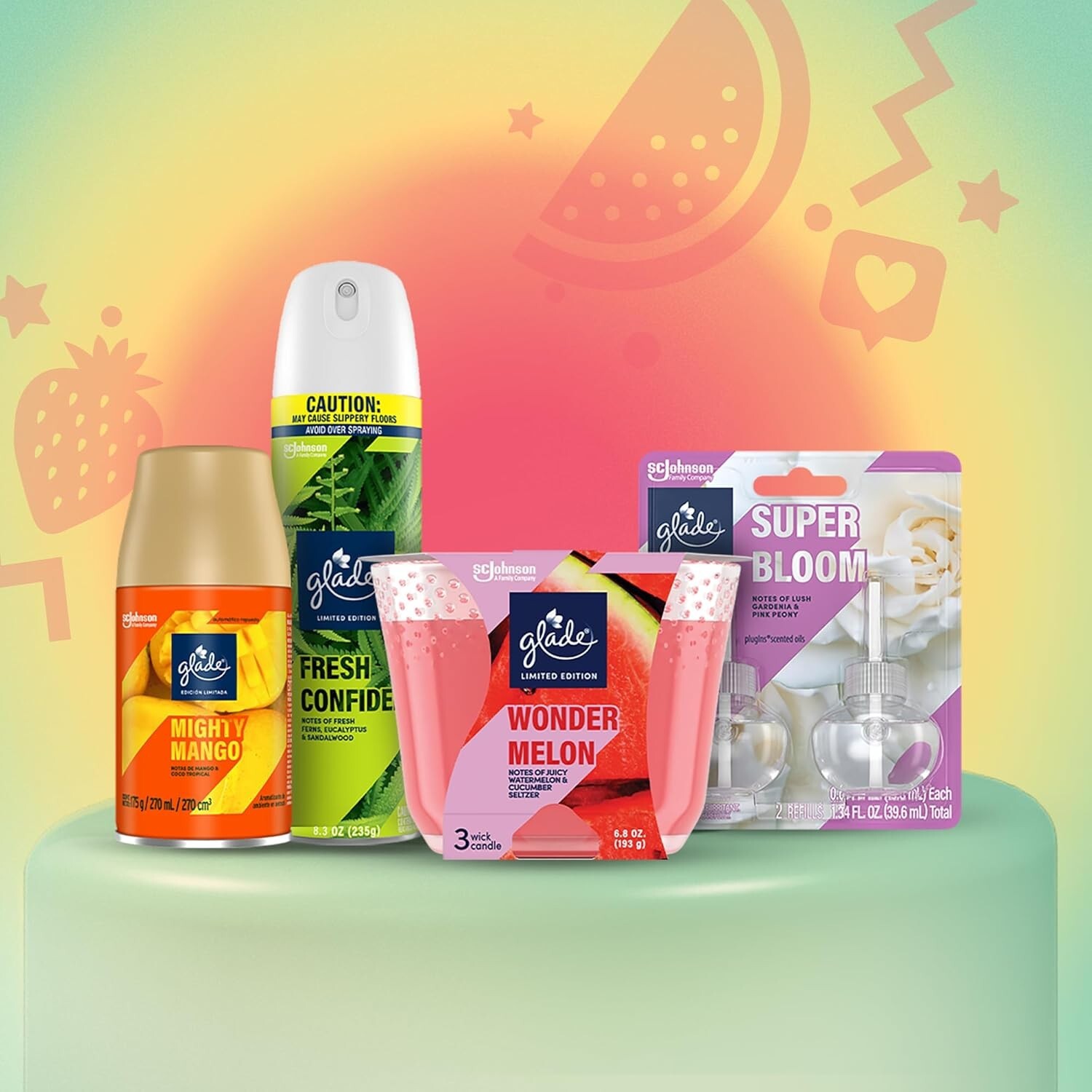 Glade Automatic Spray Refill, Air Freshener, Empower Mint 6.2 Oz (6 Pack)