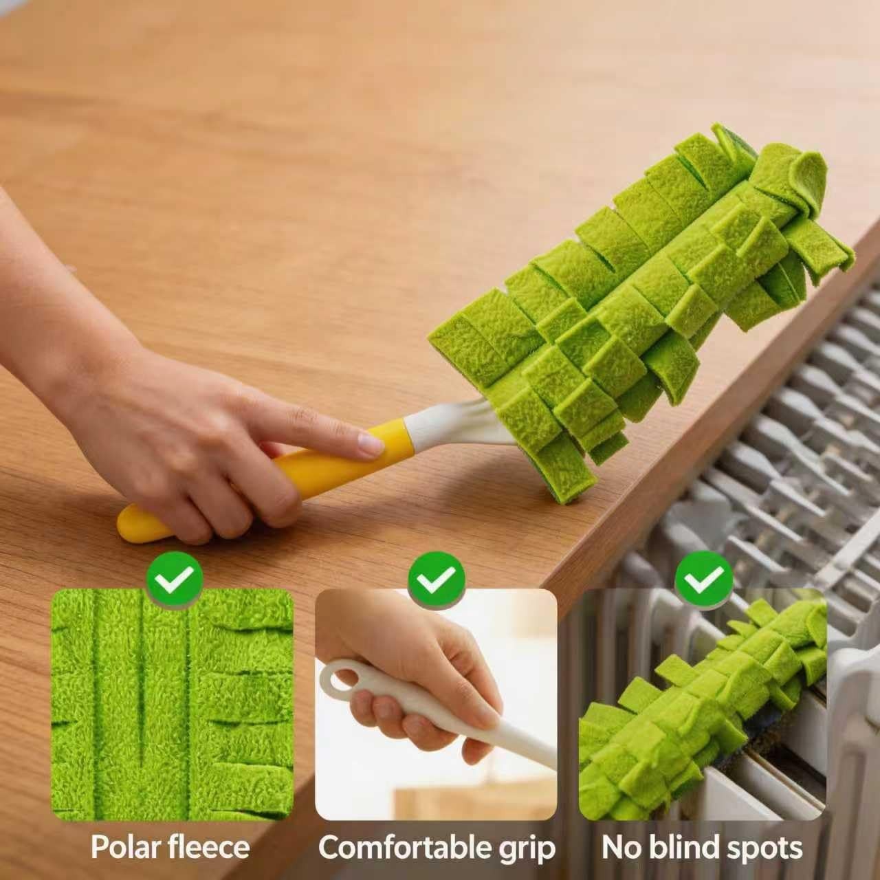 5 PCS Reusable Fleece Duster Refills, Washable Pads with Handle for Swiffer