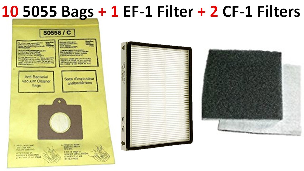 10 Bags Kenmore Progressive Canister Vacuum Cleaner 5055 C EF1 CF1 Filter Set