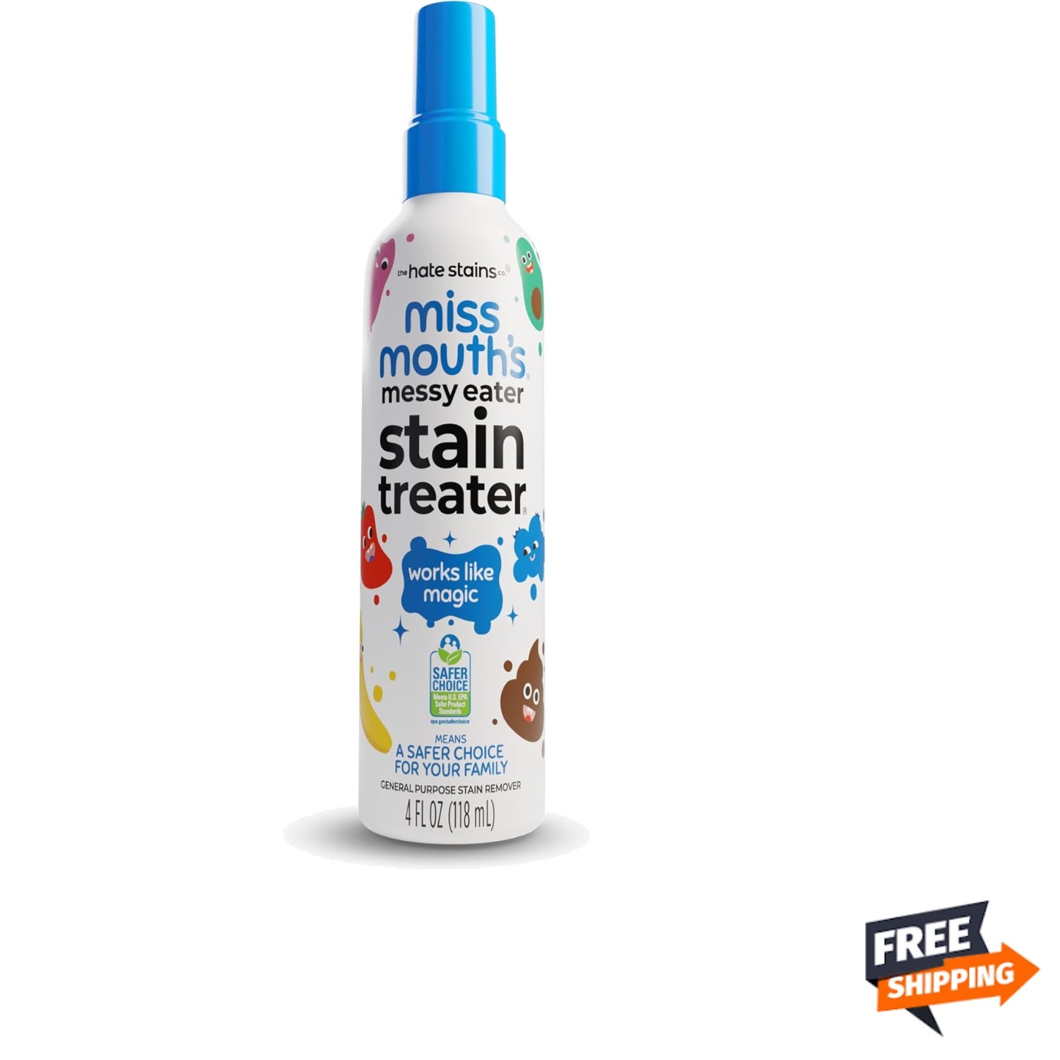 Baby Food Foodstain Remover Spray Biodegradable 4oz Safe for Newborns
