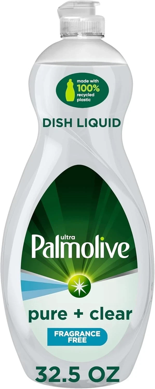 Palmolive Ultra Dishwashing Liquid Dish Soap, Pure+Clear Fragrance Free – 32.5oz