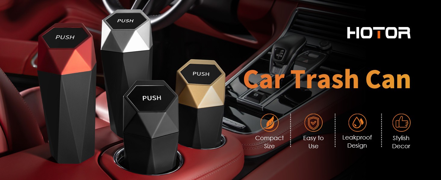 Car Trash Can with Lid – 2 Pack, Car Accessories for Interior, Leakproof Vehicle