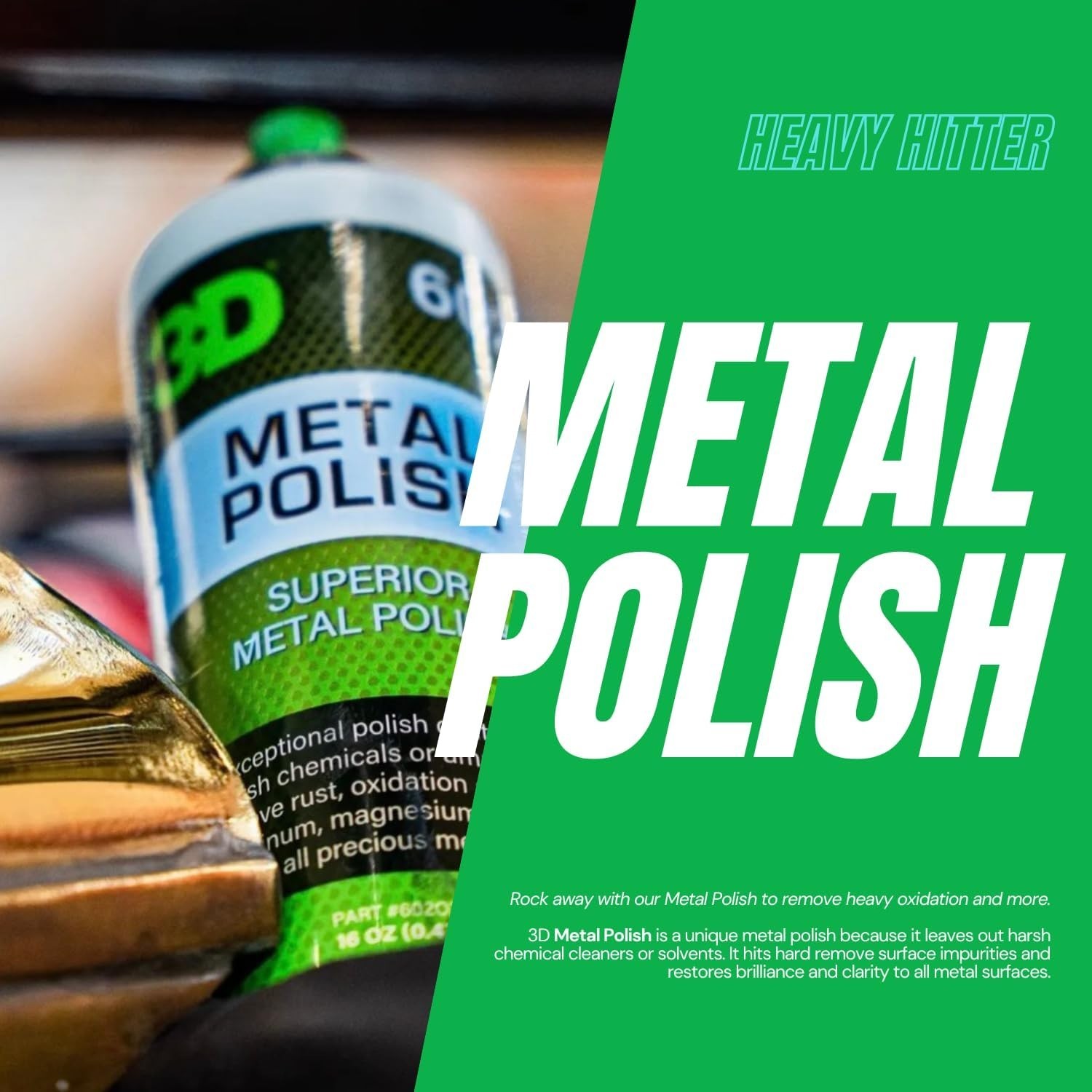 Metal Polish – Heavy Duty Car Metal Polish for Aluminum, Chrome, Brass, Coppe…