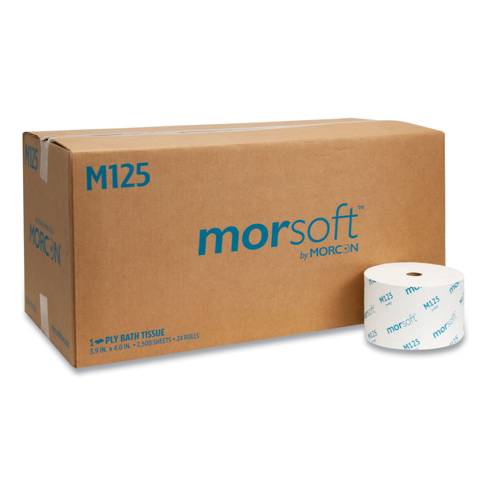 Morcon Paper M125 1-Ply Septic-Safe Bath Tissue – White (24 RL/CT) New