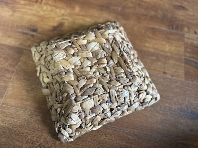 Handwoven Natural Fiber Square Basket Tray