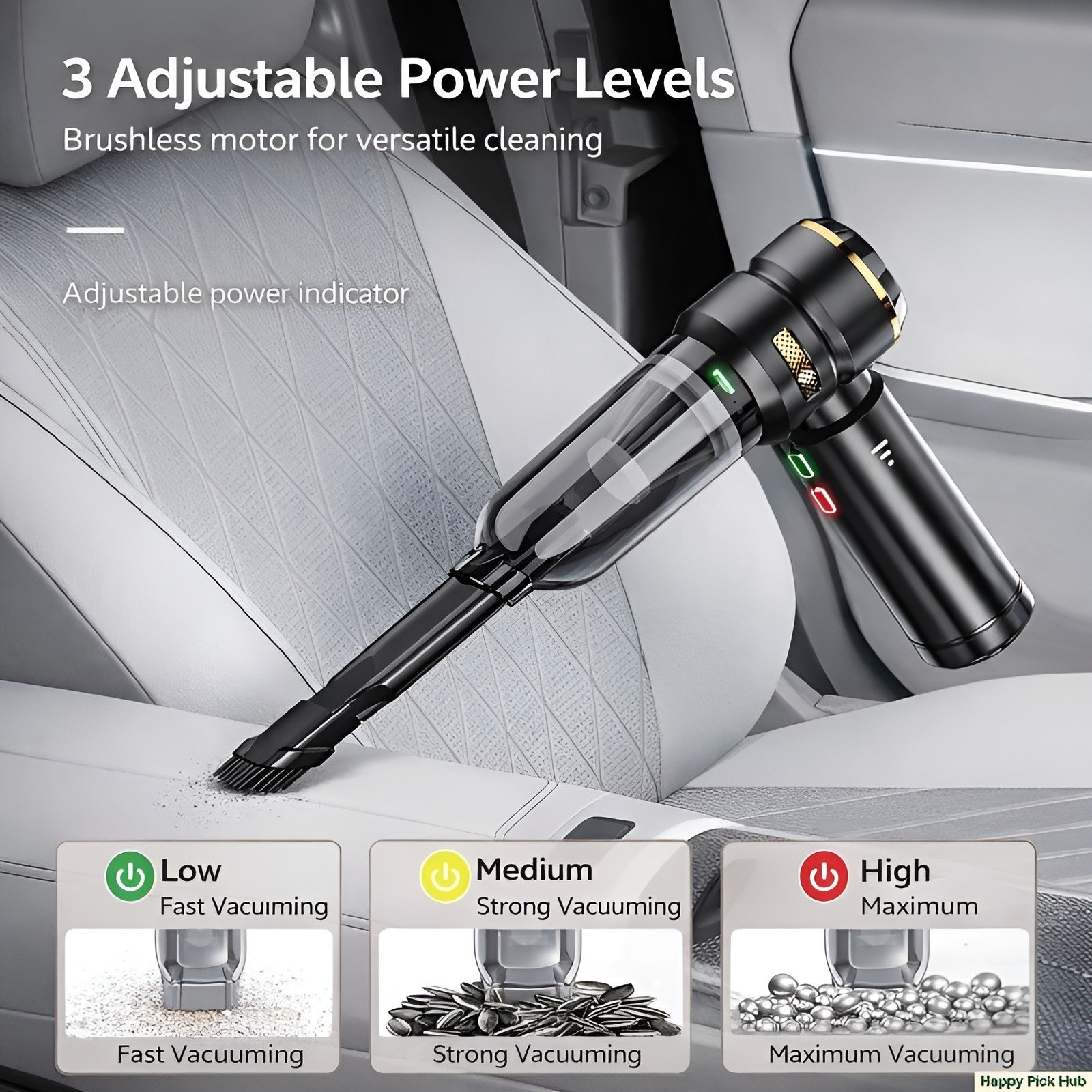 Cordless Handheld Vacuum Cleaner w/ Blower Strong Real Suction for Car and Home