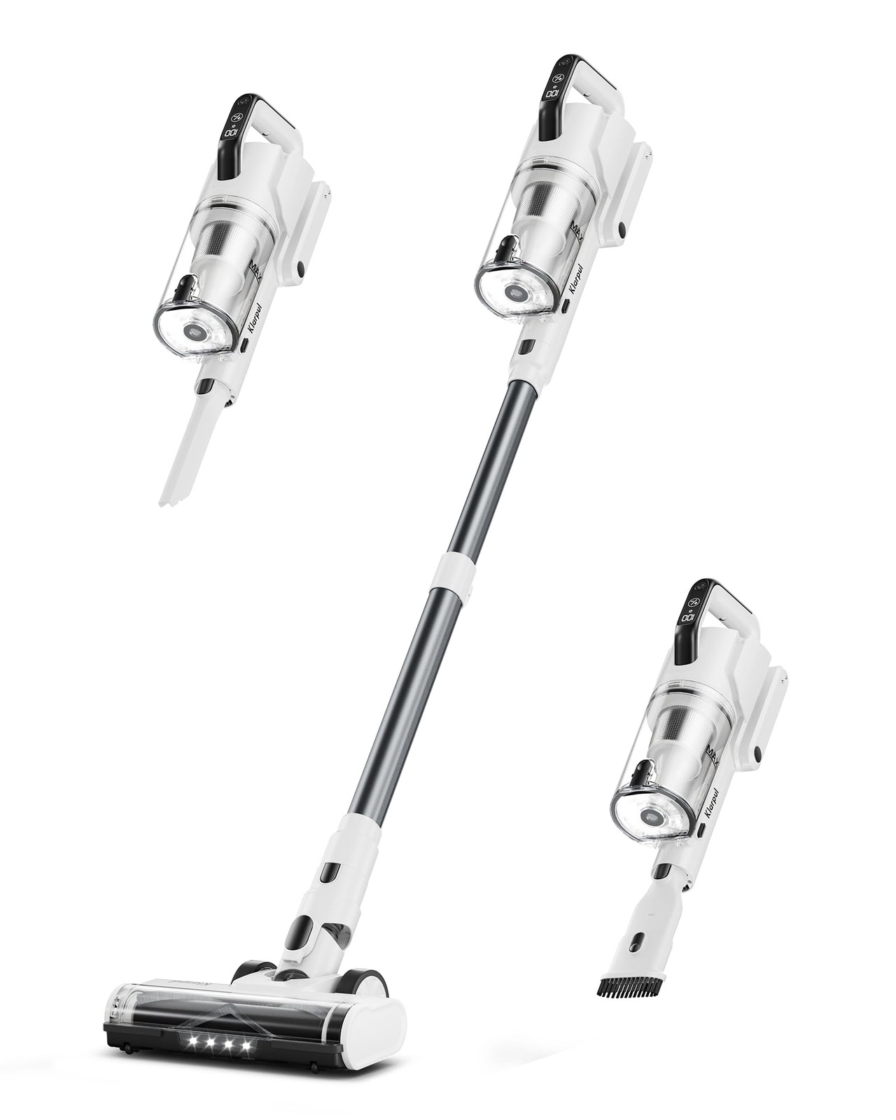 Cordless Vacuum Cleaner, 600W 50KPA 70Mins Runtime Fast Charging White