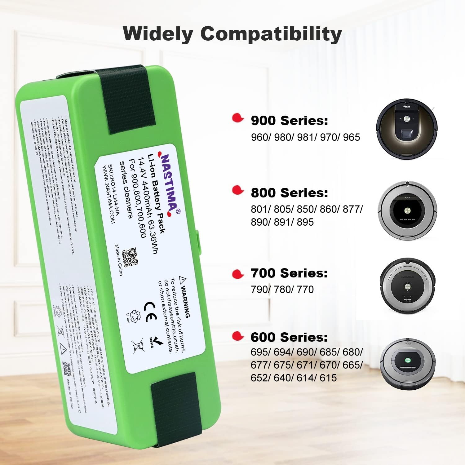 1800LI Battery Replacement for iRobot Roomba 960 980 805 690 694 981 970 965 …