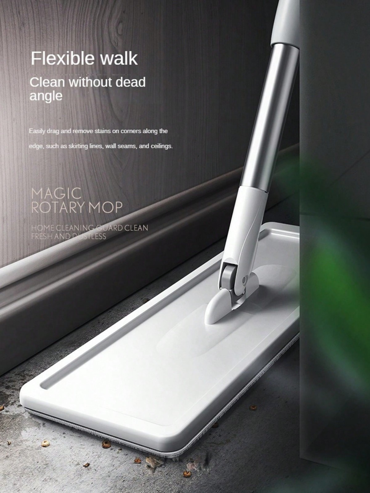 Flat Floor Mop and Bucket Set – Hands Free Self-Wringing Mop System with Reusabl