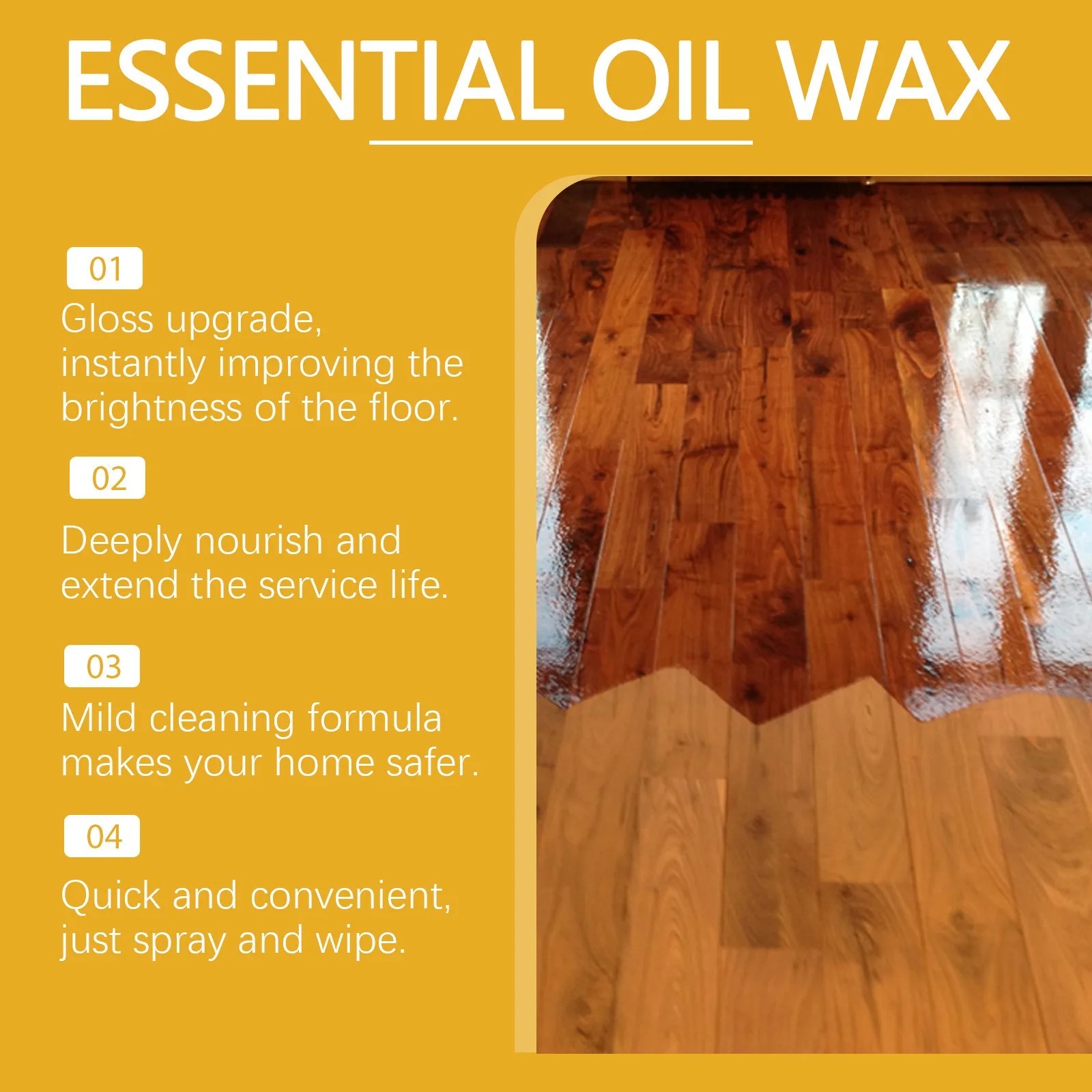 Beeswax Spray Essential Oil Wax,Multi-Purpose Furniture Polish,Wood Care Spray