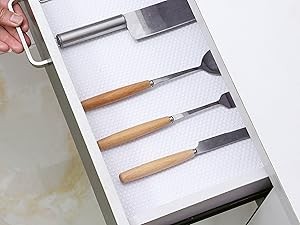 Shelf Liner 24 inch Wide – Waterproof Cabinets Liners, Non Adhesive, Easy to Cut