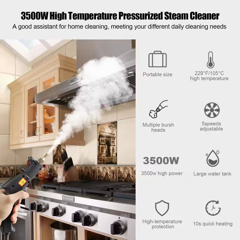 2500W Handheld Steam Cleaner Car Detailing Cleaning Machine Vehicle Auto Washer