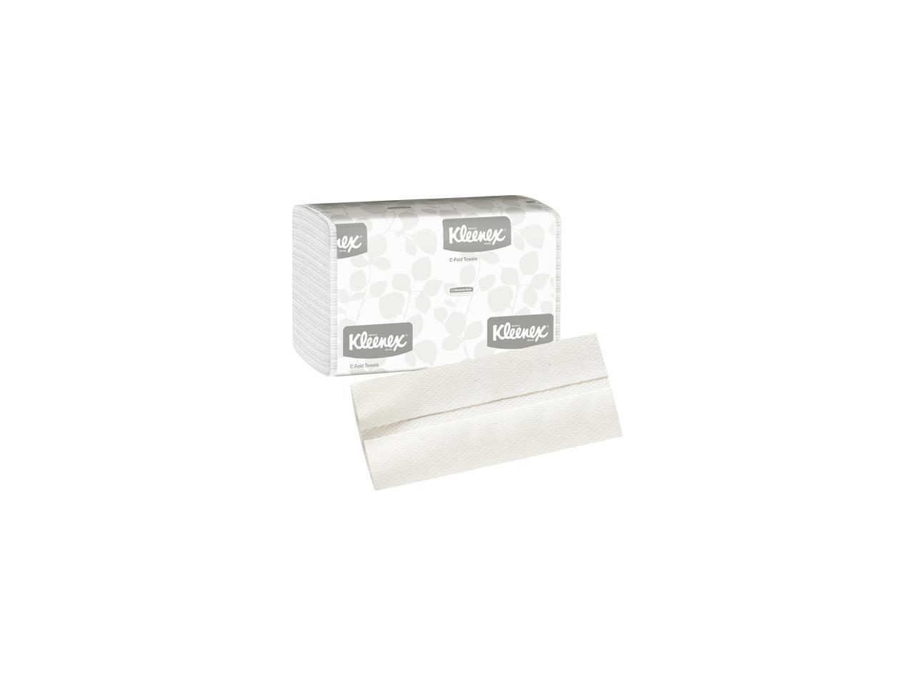 Kleenex C Fold Paper Towels (01500), Absorbent, White, 16 Packs / Case, 150 C-Fo