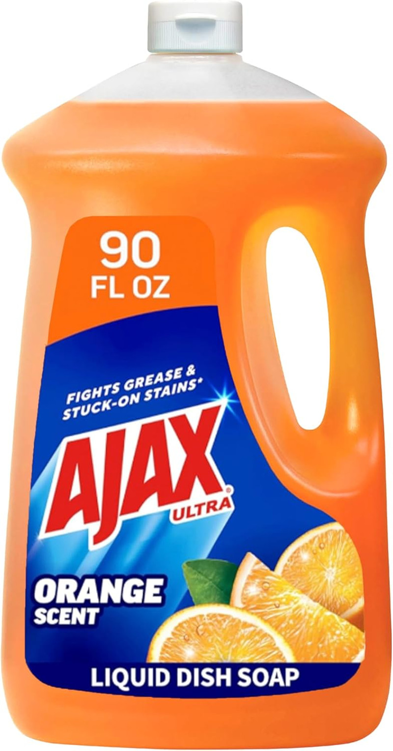 Ultra Liquid Dish Soap Orange Scent, Triple Action, 90 Fl Oz Bottle
