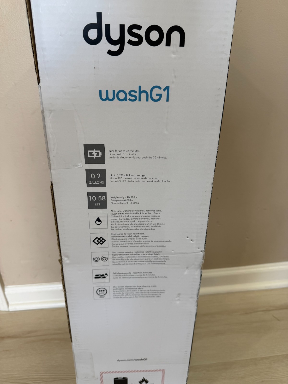 New Dyson WashG1 Wet Cleaner Matte Black/Blue: Bagless Battery-Powered 4 Speeds